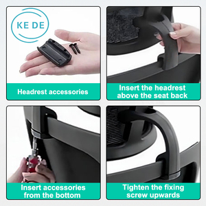 Appuie-tête réglable et détachable pour chaise <span class=keywords><strong>Haworth</strong></span> <span class=keywords><strong>Zody</strong></span>, support ergonomique pour le cou, accessoire confortable pour chaise de bureau de direction - Product Image 6