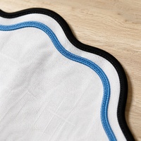 Sets de table en coton de forme irrégulière, couleur unie, décoration de table, usage domestique, lavable en machine, style simple