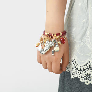 女性用ブレスレットネックレス多層魚の翼襟骨チェーンボヘミアンレッドヴィンテージペンダントネックレス2025年新着 - Product Image 6