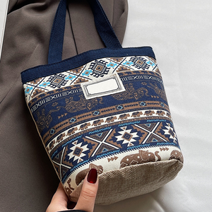 Bolsa de lona nueva de gran capacidad para mujer, estilo étnico estampado - Product Image 6