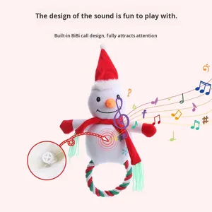 Juguete Masticable para Mascotas con Sonido, Serie Navideña, Resistente a Mordidas, para Limpieza Dental, con Cuerda de Algodón - Product Image 2
