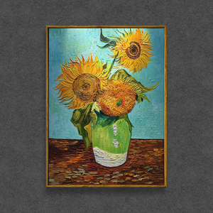 Pintura al óleo de <span class=keywords><strong>Von</strong></span> Gogh hecha a mano, girasoles, reproducción en lienzo, arte de pared - Product Image 5
