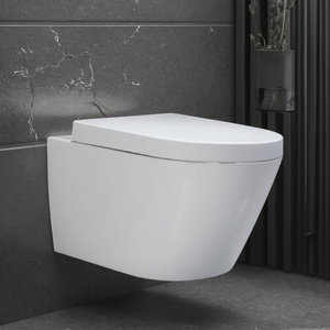 Toilette moderne de luxe en céramique de type P Réservoir encastré mural de style occidental Filigrane Bol P-Trap pour salle de bain Hôtels Parcs - Product Image 5