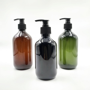 Bouteille de shampooing en plastique PET transparente ambrée verte personnalisée de 100 ml, 200 ml, 300 ml, 400 ml, 500 ml, bouteille d'huile capillaire avec pompe à lotion - Product Image 2