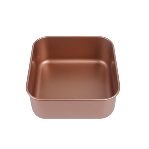 <b>Square</b> Baking Pan <b>Set</b> Rose Gold Non Stick Carbon Steel Cake Pans For Home Baking Oven Safe - Product Image 5