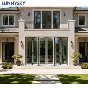 Sunnysky Haute qualité insonorisée économe en énergie américain extérieur cadre en aluminium double porte pliante en verre - Product Image 1