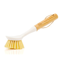 Brosses à vaisselle de cuisine avec manche en bambou, éponge à vaisselle avec grattoir intégré, brosse à récurer pour casseroles, poêles, évier et lavage de la vaisselle