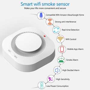 Détecteur <span class=keywords><strong>de</strong></span> <span class=keywords><strong>fumée</strong></span> Tuya ZigBee FY876 |   Alarme incendie connectée et notification Smart Life |   Détecteur <span class=keywords><strong>de</strong></span> <span class=keywords><strong>fumée</strong></span> sans fil pour la sécurité domestique - Product Image 2