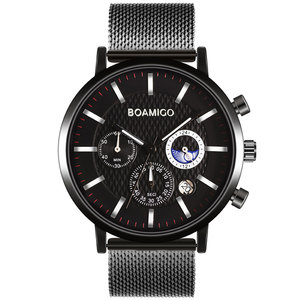 <span class=keywords><strong>Boamigo</strong></span> นาฬิกาข้อมือ F934A หรูแบรนด์ชั้นนำของผู้ชายกันน้ำควอตซ์20มม. สแตนเลสสตีลดีไซน์แบบลำลองสำหรับธุรกิจกีฬา - Product Image 2