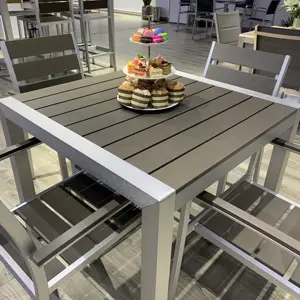 Coets Aluminum restaurant tables and chairs with plastic slats for outdoor restaurant