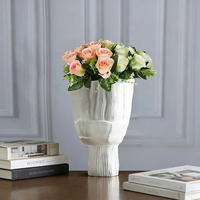 Vase à fleurs moderne et simple en résine, à pied haut et large ouverture, pour la décoration de la maison, du salon et du couloir, idéal pour les bonsaïs, origine Chine
