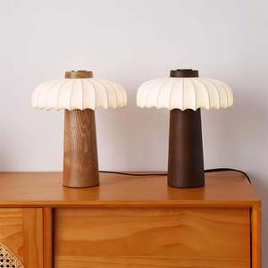 Table <b>Lamp</b> Walnut Wood Grain <b>Led</b> <b>Light</b> Source E27 Bulb Base Switch Control Hotel Guesthouse Decorative Ambient Lighting - Product Image 5