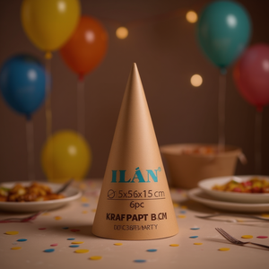 Scatola in Carta Kraft 5x5x15 Cm, Cappello da Festa Pieghevole a Cono - Product Image 3