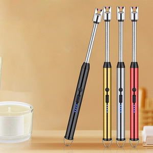 Đèn khò BBQ xoay 360 độ chống gió, bán buôn, sạc <span class=keywords><strong>USB</strong></span>, bật lửa điện hồ quang dùng cho nến, nhà bếp - Product Image 1