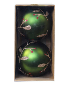 2PC 8CM Ornements <span class=keywords><strong>de</strong></span> sapin <span class=keywords><strong>de</strong></span> Noël Décorations <span class=keywords><strong>de</strong></span> boules <span class=keywords><strong>de</strong></span> Noël <span class=keywords><strong>Rouge</strong></span> Vert Or <span class=keywords><strong>Boule</strong></span> <span class=keywords><strong>de</strong></span> Noël - Product Image 2