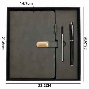 A5 PU Notebook Hardcover Magnetic Buckle <b>Pen</b> Holder <b>Pen</b> Refill Business Diary Gift Box Set Enterprise Customized LOGO Promotion - Product Image 5