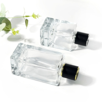 Vente en gros de forme rectangulaire de luxe personnalisé 30ml 50ml 100ml vaporisateur vide atomiseur parfum parfum bouteille en verre