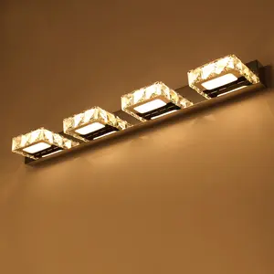 Luces de tocador de baño, 4 luces con cubierta de cristal para usar en el baño