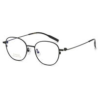Kacamata Optik Titanium Bulat Retro Logo Kustom 1008 Gaya Klasik Lensa AC Solid Emas Anak-Anak