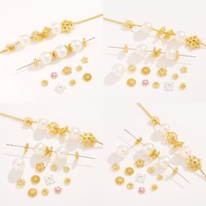 ฝาครอบลูกปัดดอกไม้หนานทง ชุบทอง 18K ทำจากทองแดง สำหรับทำสร้อยข้อมือ อุปกรณ์ทำเครื่องประดับ - Product Image 3