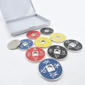 Moneta antica cinese a doppia faccia, set di conchiglie, prestazioni tecniche di puntello magico - Product Image 3