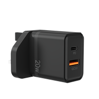 Adaptateur mural électrique à double port USB Type-C 20W PD QC3.0 à charge rapide, prise EU/US/UK/AU pour téléphone portable, montre intelligente, appareil photo