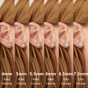 0.6ct Moissanite <b>Stud</b> GRA 925 Sterling <b>Silver</b> Men Women 14K Real Gold Plated VVS Lab Diamond Jewelry Ladies Mossanite <b>Earring</b> - Product Image 5