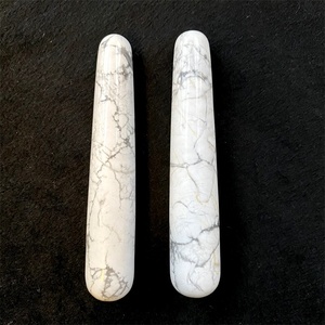 批发天然石愈合精神水晶棒振动器性玩具Howlite Yoni按摩棒 - Product Image 3