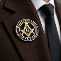 Broches de revers maçonniques personnalisées sur mesure, fabriquées en métal émaillé souple, badges de la Loge Cary-Grove sur mesure