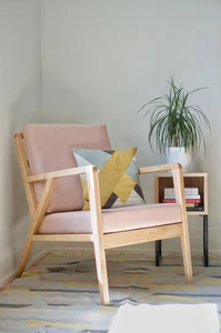 Sillón de Ocio Moderno y Cómodo de Algodón y Lino, Mueble de Salón de Madera Maciza con Esponja, Superventas para Uso Doméstico - Product Image 6