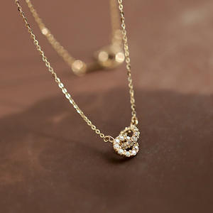 DUYIZHAO 925 gümüş döngü iyi şanslar tam elmas kolye kadınlar harika birbirine kolye kolye güzel takı kolye - Product Image 1