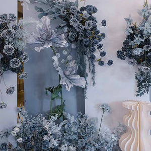 Flores y Plantas Artificiales Azul Polvoriento, Material Floral Azul Grisáceo para Ramos <span class=keywords><strong>de</strong></span> Boda y Decoración <span class=keywords><strong>de</strong></span> Techos, Venta al Por Mayor - Product Image 4