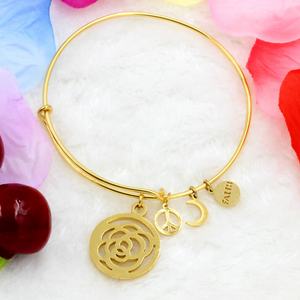 China Jewelry Wholesale Fashion 316L Stainless Steel <b>Bracelet</b> Brand Bangles With Laser Hollow Flower - Product Image 5