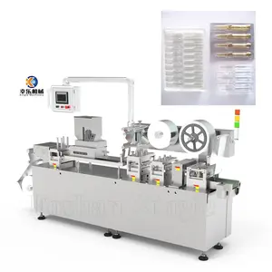 Stainless steel automatic good price blister card ampoule alu pvc gum chocolate blister packing machine