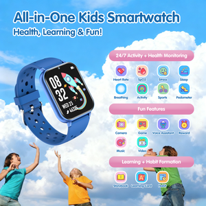 Montre connectée pour enfants avec moniteur de fréquence cardiaque pour le sport, appel vocal IA, bracelet intelligent, suivi de la forme physique, montre connectée étanche pour enfants - Product Image 3