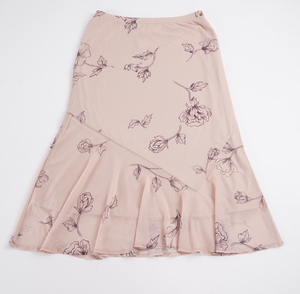 Rose Print <b>Split</b> Mesh Mermaid Midi <b>Skirt</b> Vintage French Romantic Elegant Flattering Classic Fish Tail <b>Skirt</b> - Product Image 6