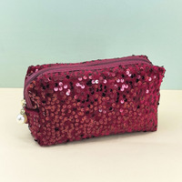 Nouveauté 2026 : Sacs de rangement de voyage portables de grande taille à sequins, en velours à paillettes brillantes, avec fermeture éclair, style Ins, sacs à cosmétiques exquis