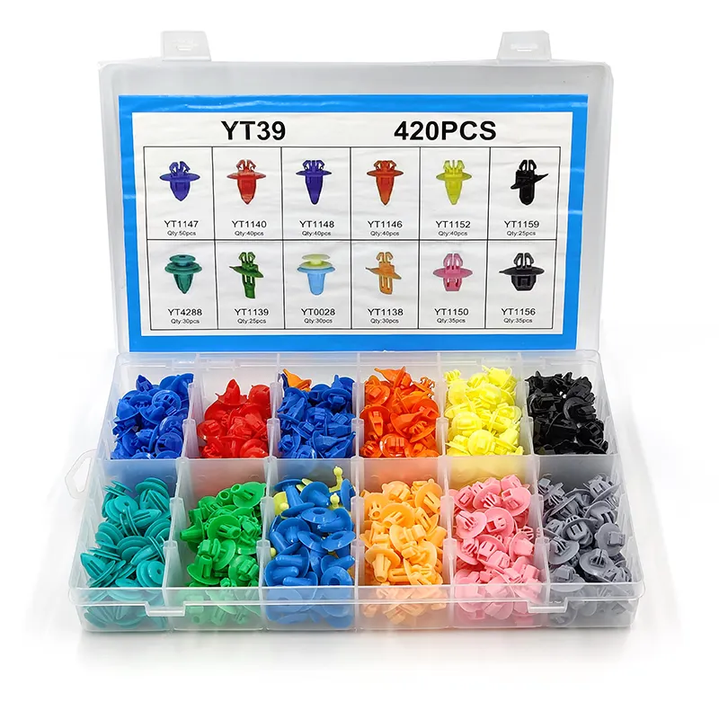 420Pcs Plastic Car Push Retainer Clips   Auto Body Fasteners Assortment Car Clips Rivet Bumper Kit