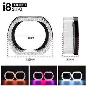 3inch" RGBW 12V O-shaped Multicolor Front <b>Light</b> <b>Led</b> Angel Eyes halo Rings Headlights Decorate Shroud Cover for <b>Projector</b> Lens - Product Image 6