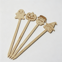 Brochettes décoratives en bambou pour Halloween, thème sorcière, conformes DGCCRF et certifiées FSC, pour buffet festif
