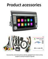 Lecteur vidéo de voiture 2 Din 7 pouces pour Fiat Bravo 2008-2013 avec Car-play Android Auto GPS Navigation WiFi+4G BT Head Unit