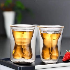 Ragazza carina ragazzo forte doppia parete vuoto ad alta <span class=keywords><strong>temperatura</strong></span> resistente isolamento termico ad alta borosilicato boccale di birra - Product Image 4