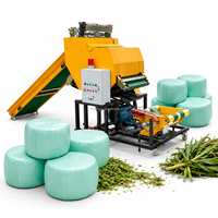 Machine à ensiler et à emballer tout-en-un électrique contrôlée par PLC pour l'alimentation des bovins, la fourrage et la ensilage