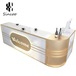 European Style Luxury Modern <b>Solid</b> <b>Wood</b> L-Shaped Reception <b>Desk</b> for Beauty Salon Hotel Spa - Product Image 5