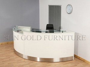 Factory Outlet Modern Design Curved Glass Top <strong>Reception</strong> <strong>Desk</strong> - Product Image 4