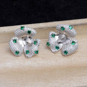 Base para Pendientes de Plata S925 con Trébol, 9-10 mm, Semi-terminada, JG5999, Accesorios para Joyería de Perlas, Base para Pendientes DIY - Product Image 4