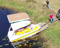 Projet de divertissement aquatique passionnant : Bateau de pêche électrique 5 places, mini-bateau tamponneur, bateau rapide en fibre de verre et alliage d'aluminium