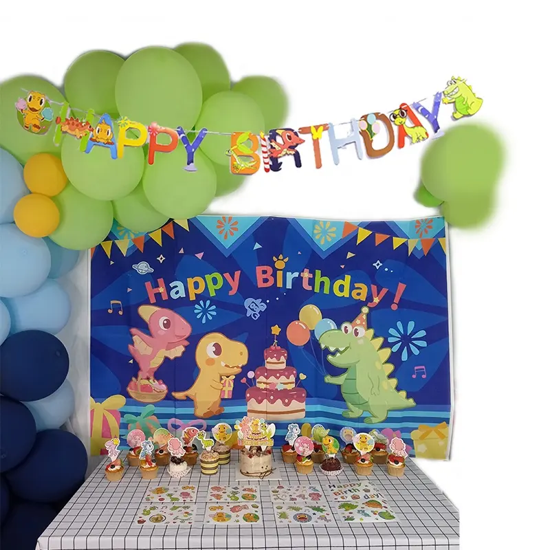 3つの小さな恐竜恐竜の誕生日の装飾男の子の誕生日の装飾キット