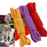 Usine Spot Marchandises 6mm Rond À Capuche Cordon De Serrage Chaîne Dentelle Tressé Polyester Recyclé Solide Couleur Corde Lacet Pantalon Cordon