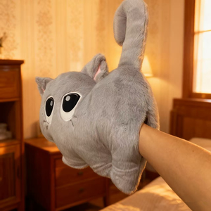 Bouillotte chat mignon avec housse en peluche, sac à eau chaude en caoutchouc souple, chauffe-mains et pieds amovible et lavable <span class=keywords><strong>pour</strong></span> lit - Product Image 4